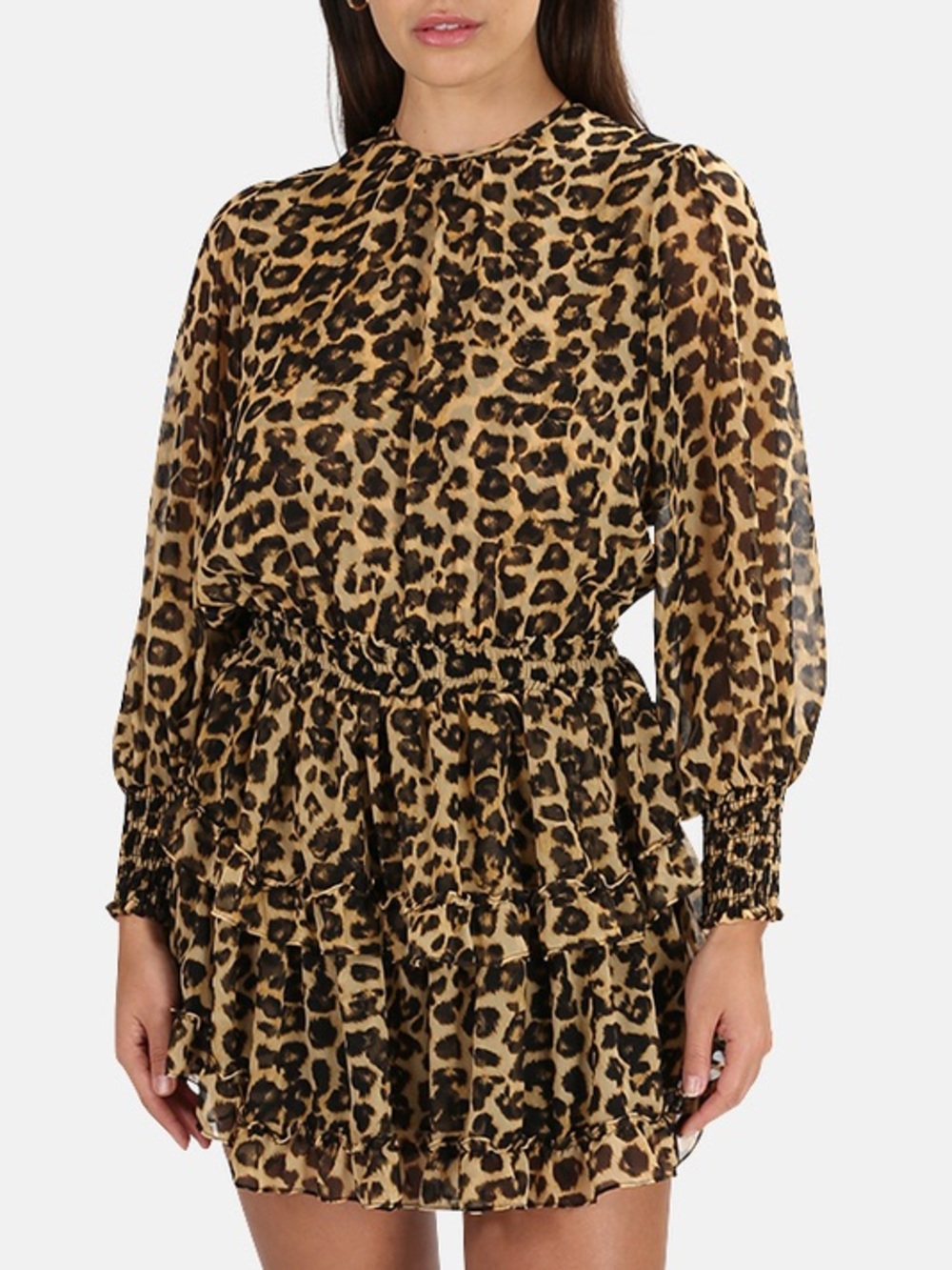 Misa Los Angeles Katia Leopard Print Mini Dress